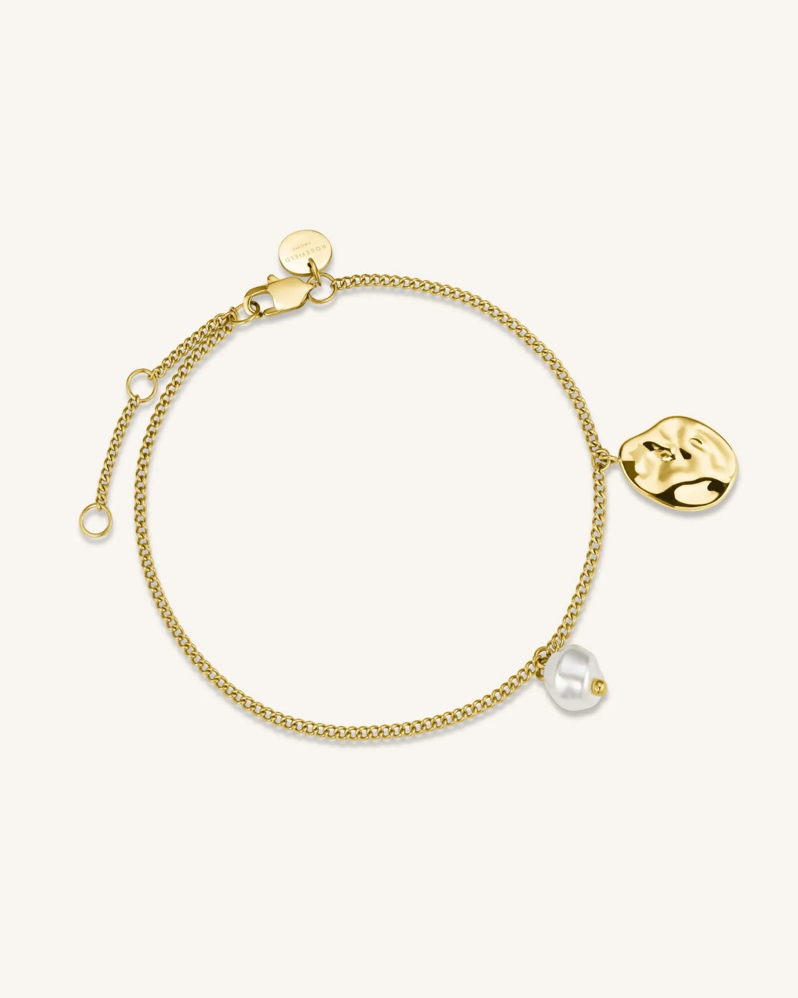 Bracelet Pearl And Waved Charm