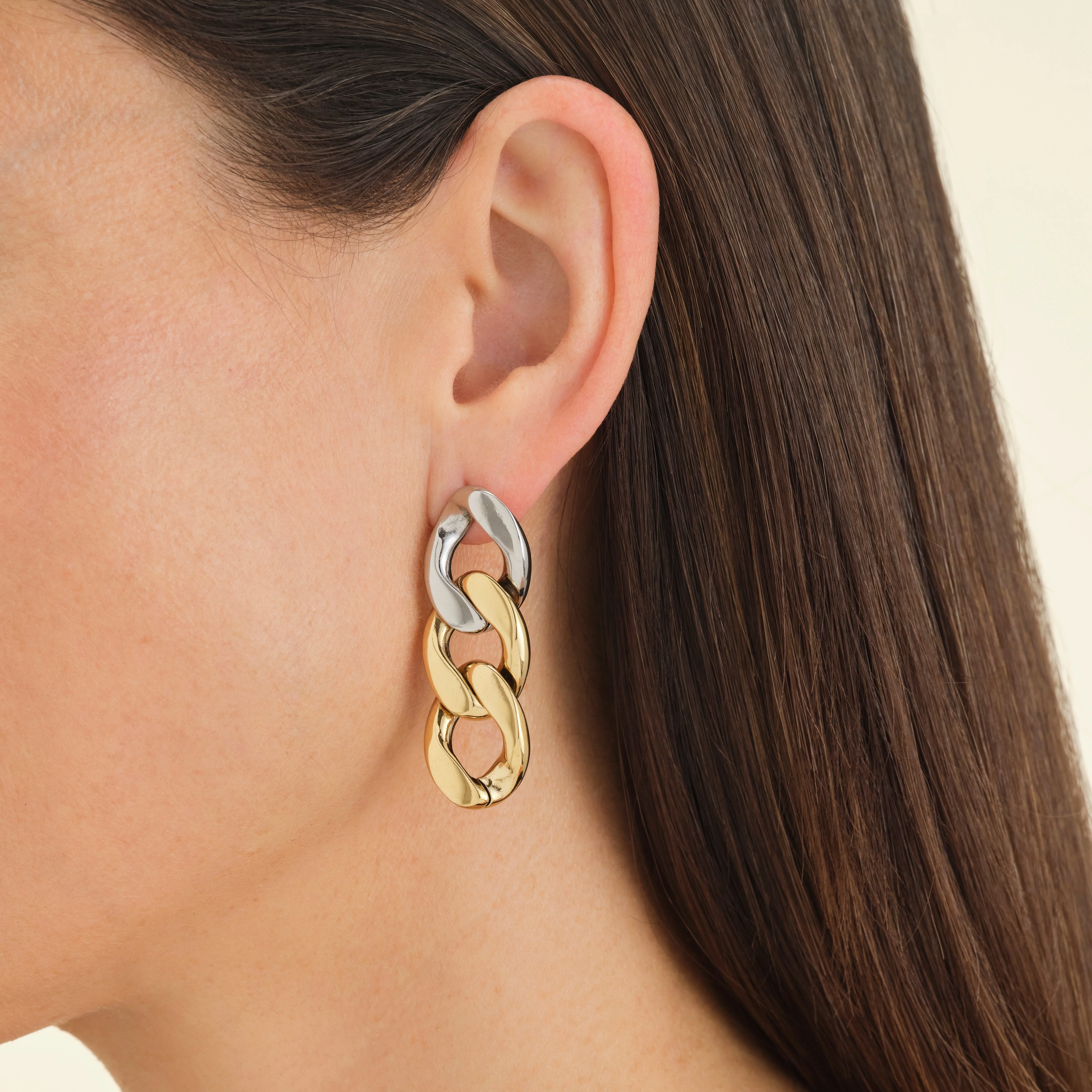 Duotone Chain Earrings - Image 2