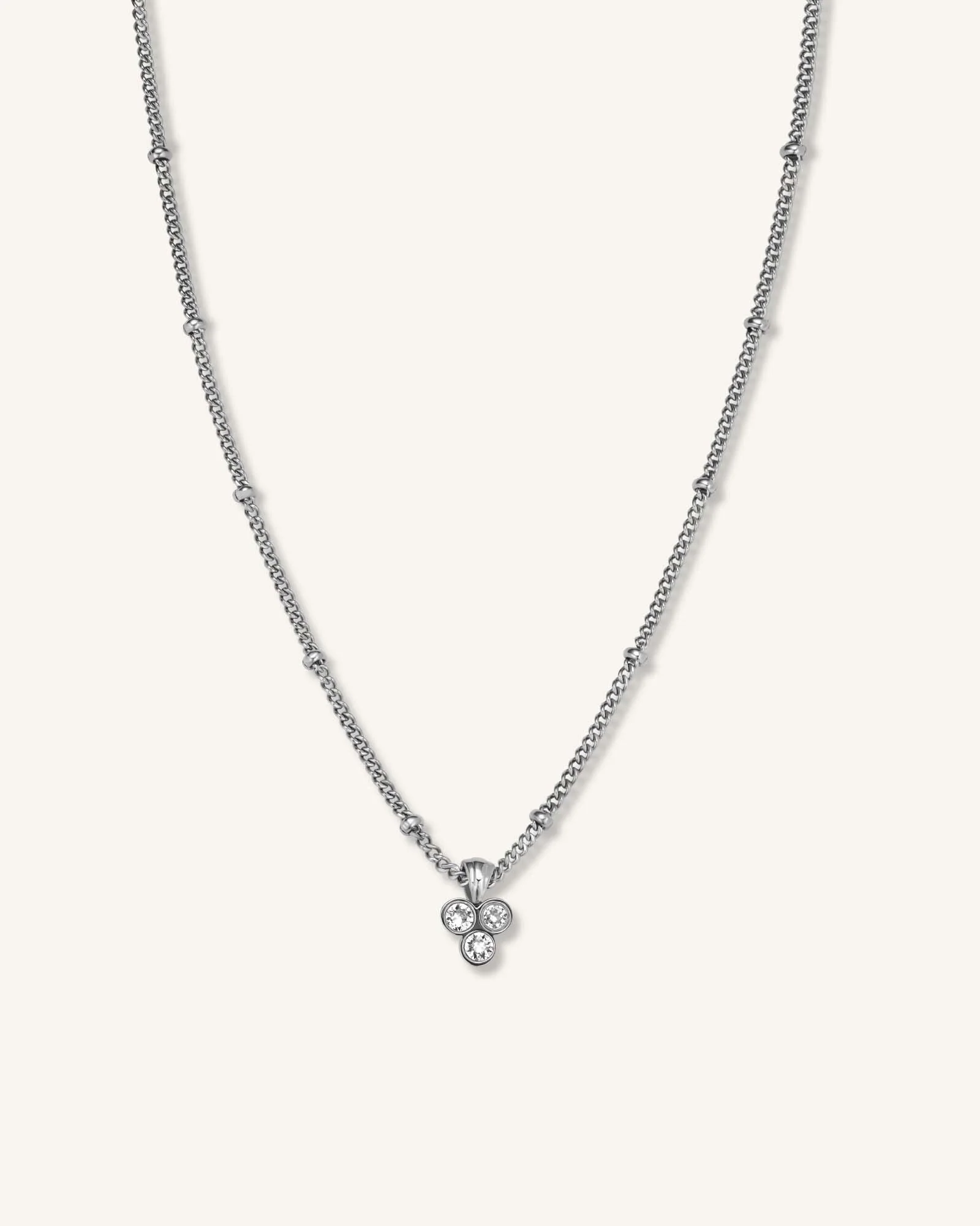 Necklace With Triple Crystals Charm