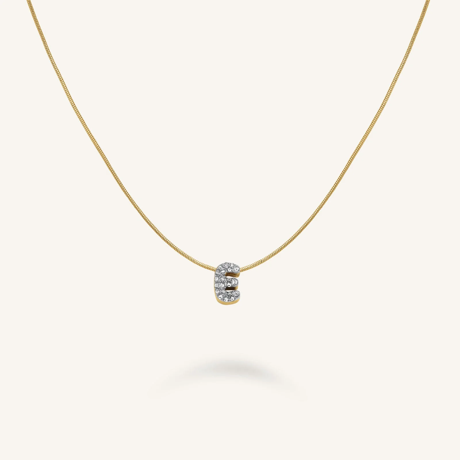 Crystal Letter E Necklace