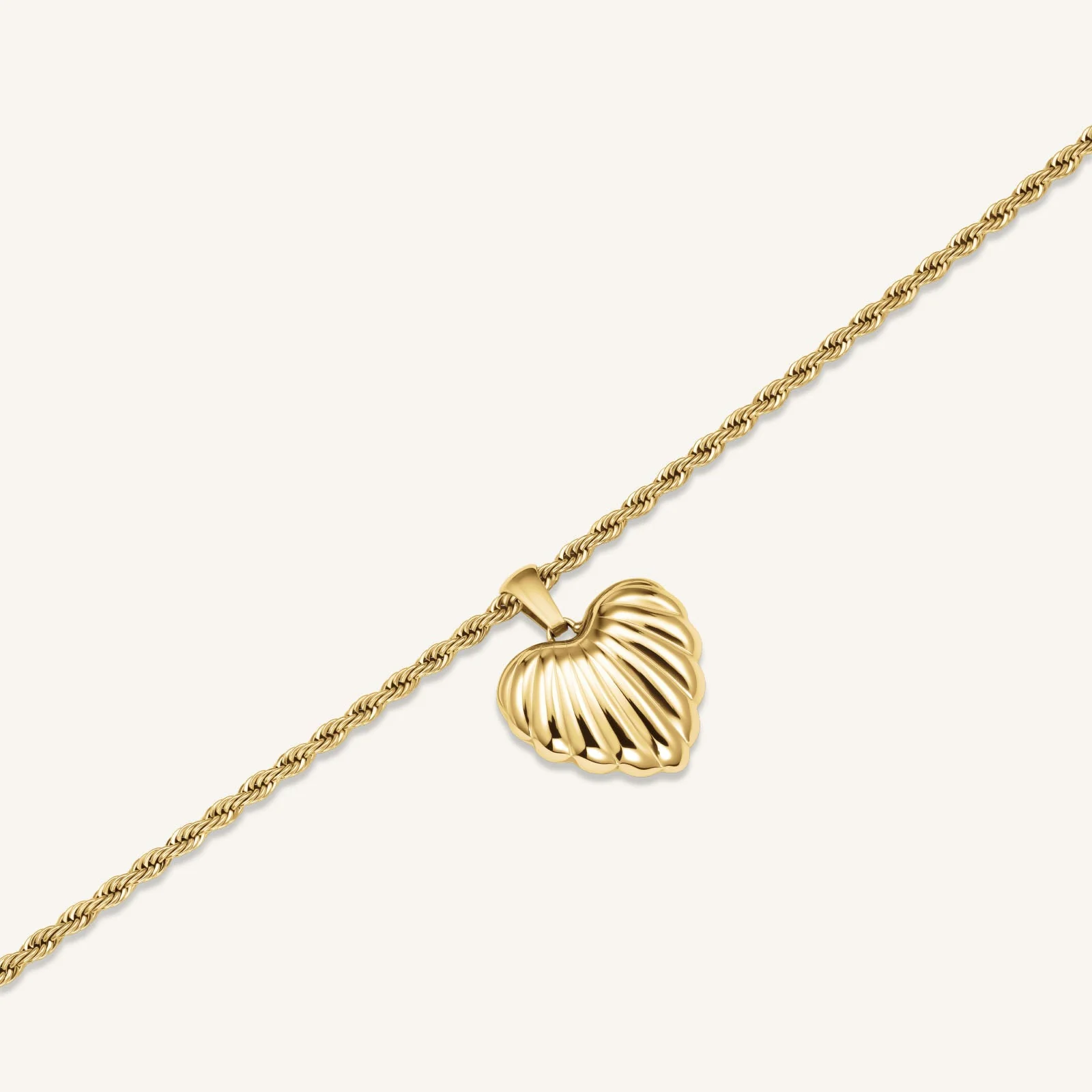 Ridged Heart Necklace - Image 4